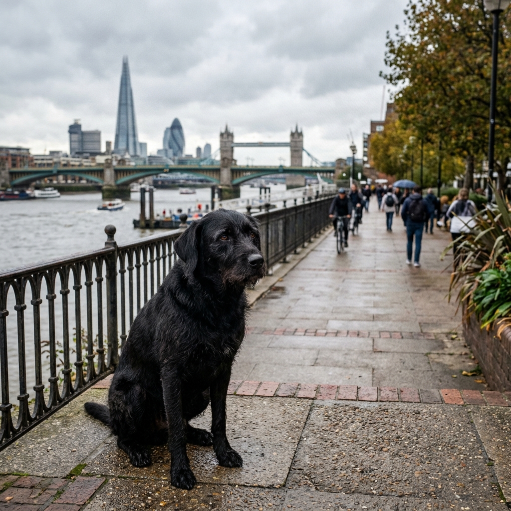 Perro mediano negro encontrado en Costanera, sin collar — foto 1